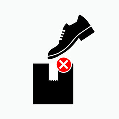 Never Step On. Warning Illustration, Handling Product Symbol. Applied for Design, Websites, Presentation or Application.  