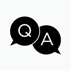 Q and A Icon. Question and Answer with Bubble Speech Illustration As A Simple Vector Sign and Trendy Symbol for Design, Websites, Presentation or Application. - obrazy, fototapety, plakaty