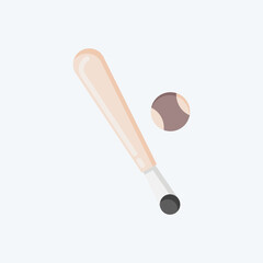 Icon Bat. related to Sports Equipment symbol. flat style. simple design editable. simple illustration