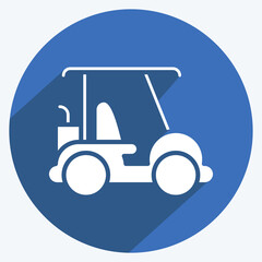 Icon Golf Cart. related to Sports Equipment symbol. long shadow style. simple design editable. simple illustration