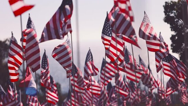 4K Video of United States Flag in the wind