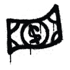 Graffiti spray paint Money Isolated Vector