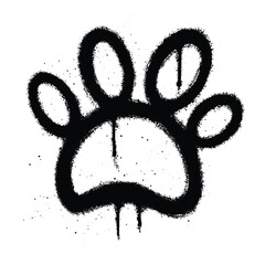 Graffiti spray paint Paw Isolated Vector