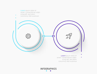 Vector Infographic label design template with icons and 2 options or steps. Can be used for process diagram, presentations, workflow layout, banner, flow chart, info graph.
