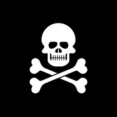 Skull Icon. Dangerous, Pirates. Warning, Attention. Deadly, Poisonous Symbol for Design Elements, Websites, Presentation and Application - Vector.    