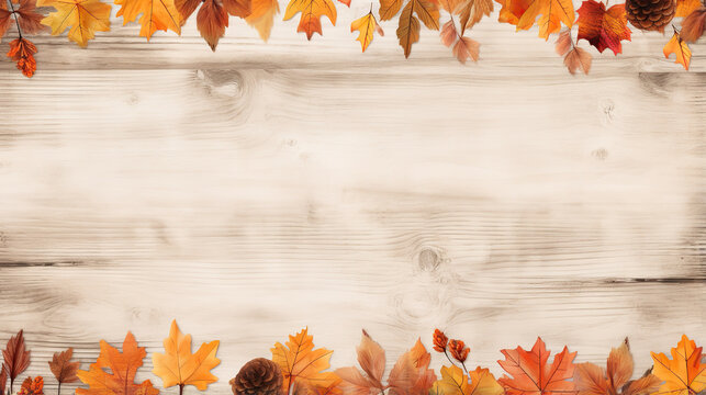atercolor banner of leaves and branches isolated on white background.