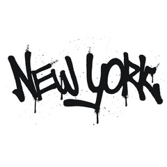 Graffiti spray paint Word New York Isolated Vector