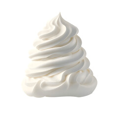 Whipped cream isolated on transparent or white background, png