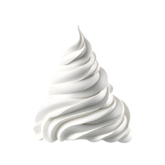 Whipped cream isolated on transparent or white background, png