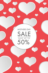 Digital png illustration of mothers day sale text on transparent background
