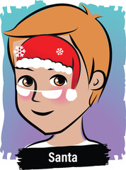Face-Painting Creative Card Design- Santa Hat