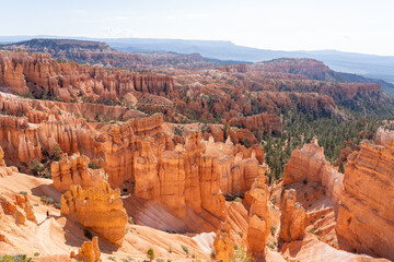 View of the Bryce Canyon National Park in southern Utah, USA, June 3, 2023. Bryce Canyon National Park is known for crimson-colored hoodoos, which are spire-shaped rock formations. 