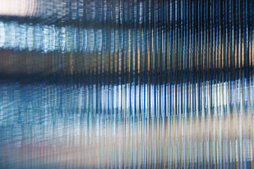 blue polycarbonate plastic background and texture. Transparent material Corrugated plastic surface...