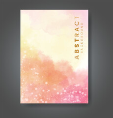 Cards with watercolor background. Design for your cover, date, postcard, banner, logo.