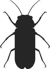 ホタルのシルエットのイラスト