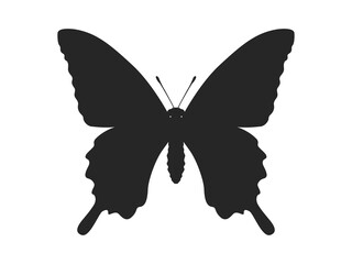アゲハ蝶の成虫のシルエットのイラスト