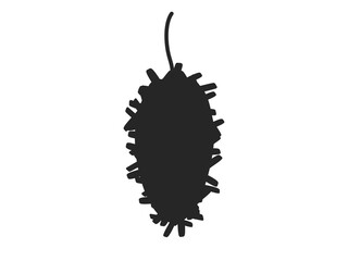 ミノムシのシルエットのイラスト