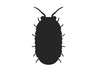 ダンゴムシのシルエットのイラスト