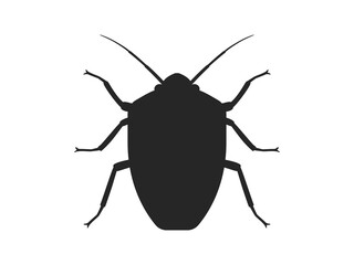 カメムシのシルエットのイラスト