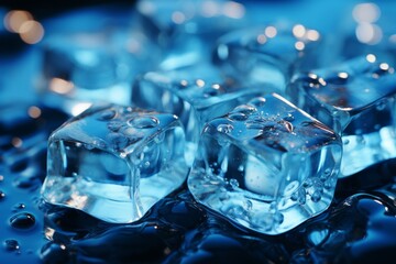 Blue ice cubes
