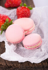 Macaroon on a wooden background