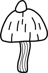 doodle freehand sketch drawing of wild mushroom.