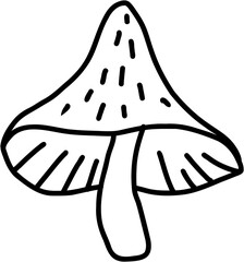 doodle freehand sketch drawing of wild mushroom.