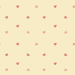 Seamless pattern with hearts. White, yellow and mind backgrounds