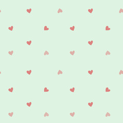 Seamless pattern with hearts. White, yellow and mind backgrounds