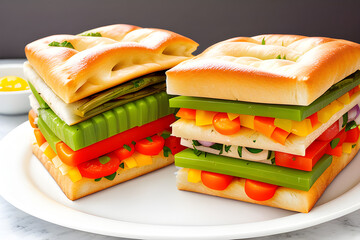 sandwich with ham and cheese, Generative AI