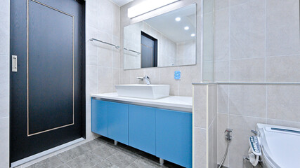 Uncommon sky blue color bathroom furniture