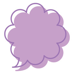 吹き出しのイラスト9【線とずらし塗り（紫）】