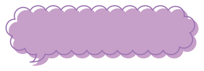 吹き出しのイラスト11【線とずらし塗り（紫）】