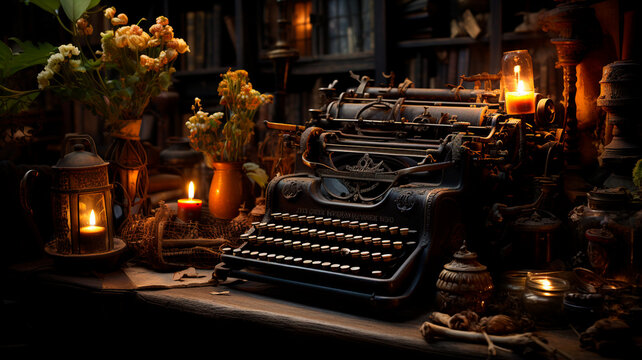 still life of a typewriter