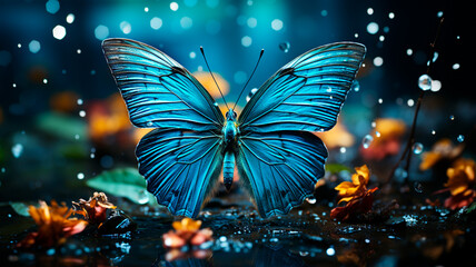 Fototapeta na wymiar blue butterfly on a flower