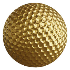 3d render of golf ball with golden shiny.