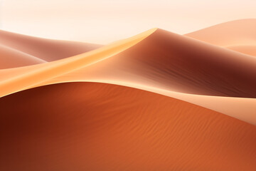 mesmerizing dance of desert sand dunes in the wind, with rippling patterns and shifting shapes that embody the ever-changing nature of arid landscapes