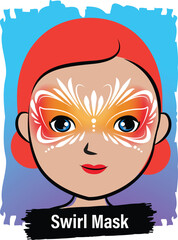 Face-Painting Creative Card Design- Swirl Mask
