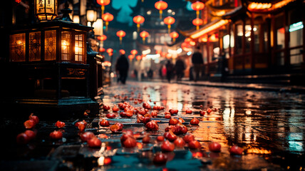 chinese lantern in the city