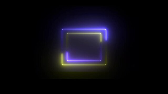 Neon rectangle frame rotation .