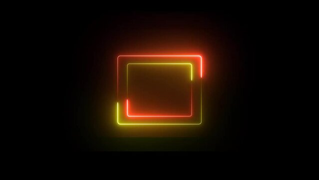 Neon rectangle frame rotation .
