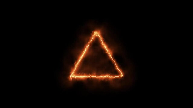 Glowing  triangle fire animation . Triangle fire rotated.