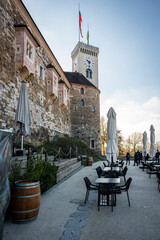 Art, historic buildings and colors of the Slovenian capital. Ljubljana.