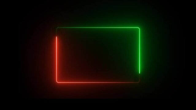 Neon rectangle frame rotation .