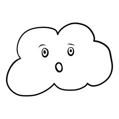 Cloud face cartoon surprised