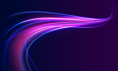 Abstract rotational border lines. Futuristic, technology pattern for banner or poster design background concept. Blurred motion. Sparkling flow. Vector abstract dynamic dark.