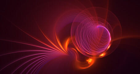 3D rendering abstract fractal light background