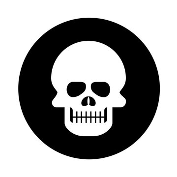 Skull Icon. Dangerous, Pirates. Warning, Attention. Deadly, Poisonous Symbol for Design Elements, Websites, Presentation and Application - Vector.    