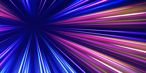 Abstract background rotational border lines. Futuristic dynamic motion technology. High-speed light trails effect. 