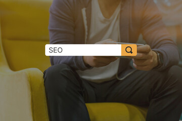 SEO. Search Engine optimization. Digital marketing and internet technology concept